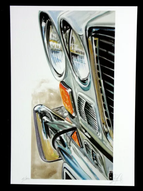 Original Kunst Grafik "JAGUAR XJ 6 2.8" Grafik Grafica Gráfico signiert limit.