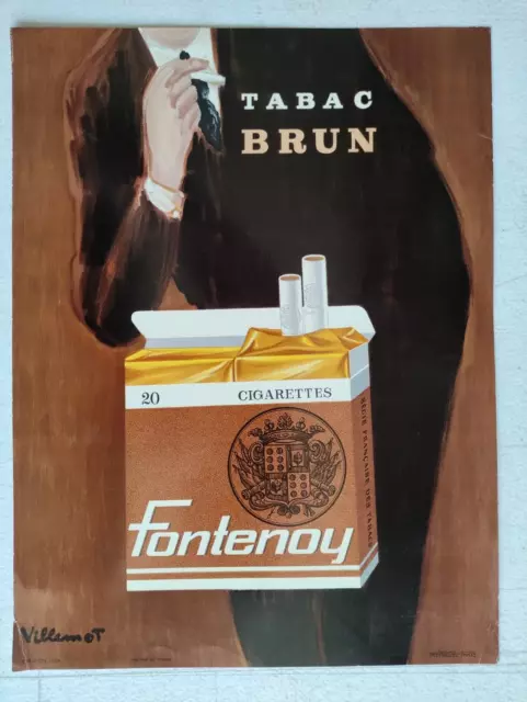 affiche originale - Cigarettes Fontenoy - Villemot