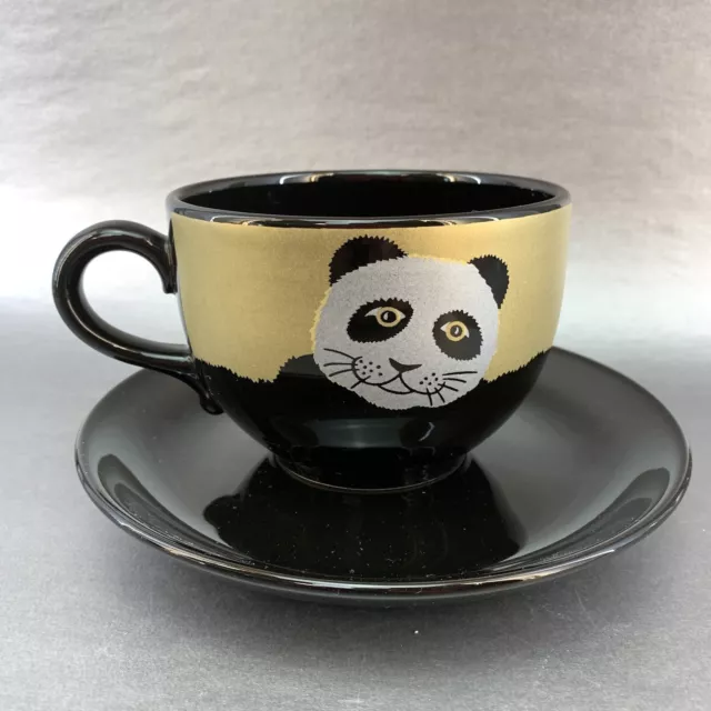 Waechtersbach Germany Pair Of Holden Panda Bear Coffee Cup Saucer Ceramic Mint
