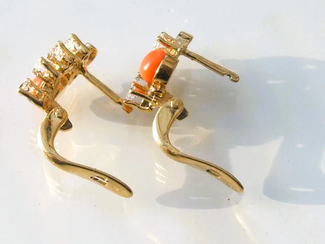 Boucles D'oreilles Pendantes Vintage Oria - Style Art Déco 1925, Plaqué Or, Poinçonné, France