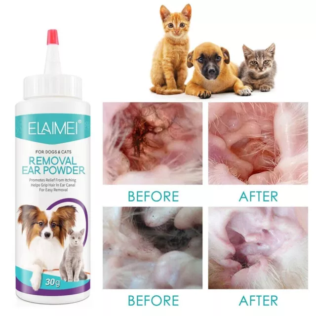 Pet Ear Powder for Dogs and Cats Pet Ear Health Care Easy to Remove Ear Hair