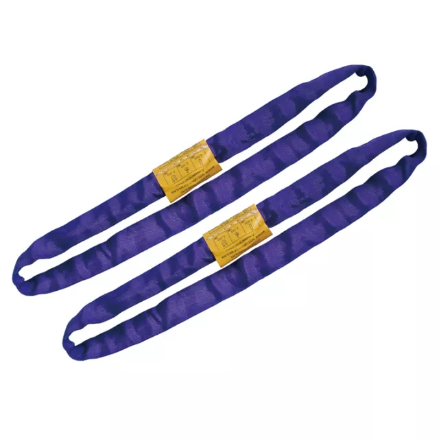 Endless Round Lifting Sling Heavy Duty Polyester Purple 2'. Sold in Pair