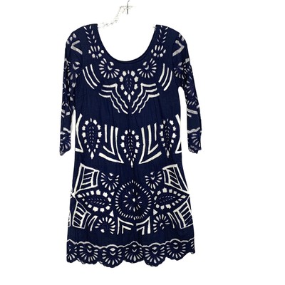 Anthropologie Kas New York Navy Blue Lace shift Dress Size 2