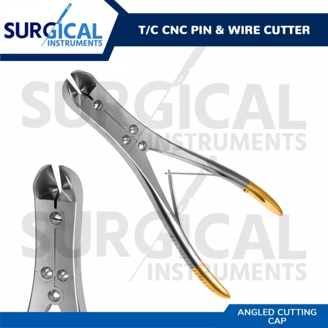 T/C Pin and Wire Cutter Double Action 7" Angled Stainless Steel German Grade