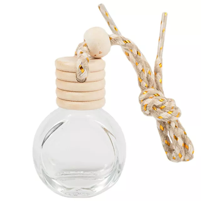 1-10 X Car Hanging Glass Bottle Air Freshener Empty Bottle Aromatherapy Pendant