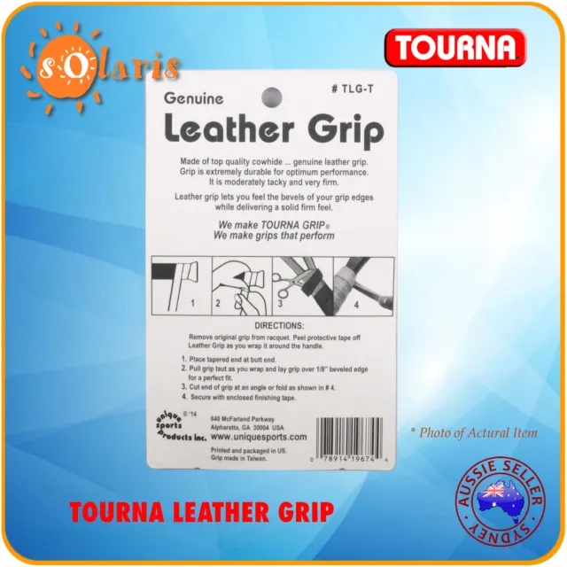 TOURNA Leather Grip Genuine Leather Tennis Racquet Replacement Grip 3