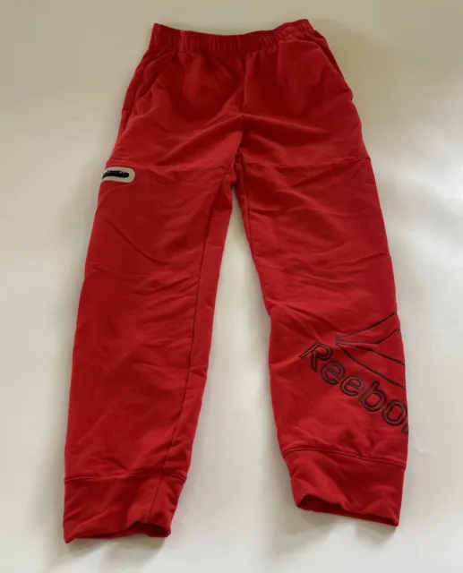 Reebok Boys Size 10/12 Red Sweatpants Joggers Elastic Waist