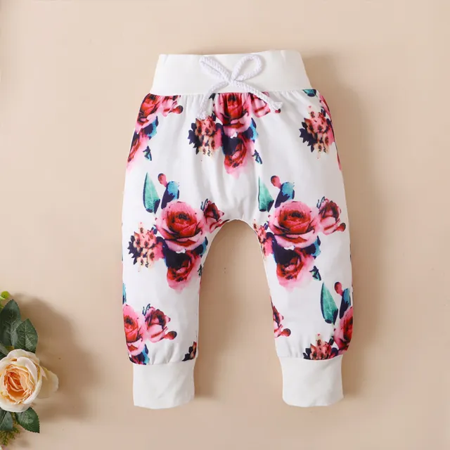 Baby Girls Floral Hooded Tops Pants Headband Outfits Clothes Toddler Kids Set UK 7