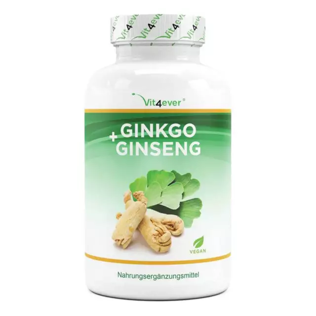 (244,33 EUR/kg) Vit4ever Ginkgo Ginseng Mix 8000 365 Tabletten Vegan Laktosefrei