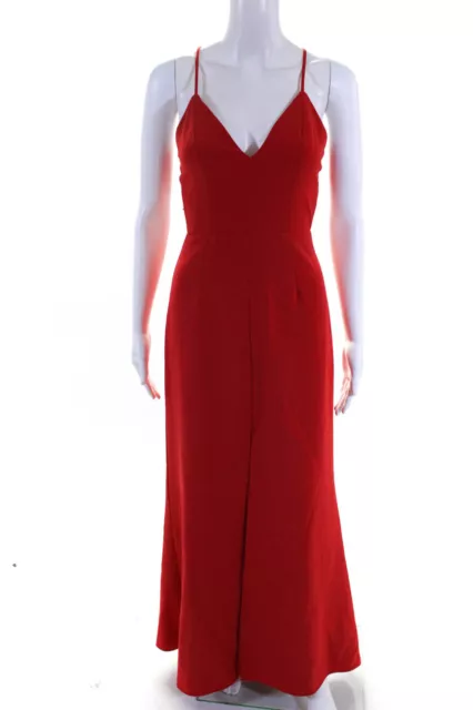 Lovers + Friends Women's Spaghetti Strap Sweetheart Lace Gown Red Size 0