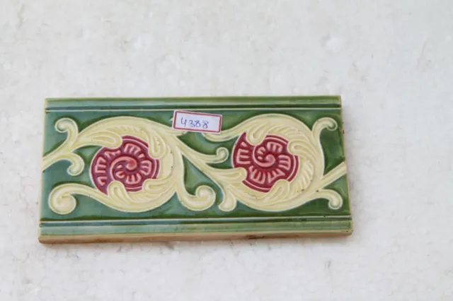 Japan antique art nouveau vintage majolica border tile c1900 Decorative NH4388 8