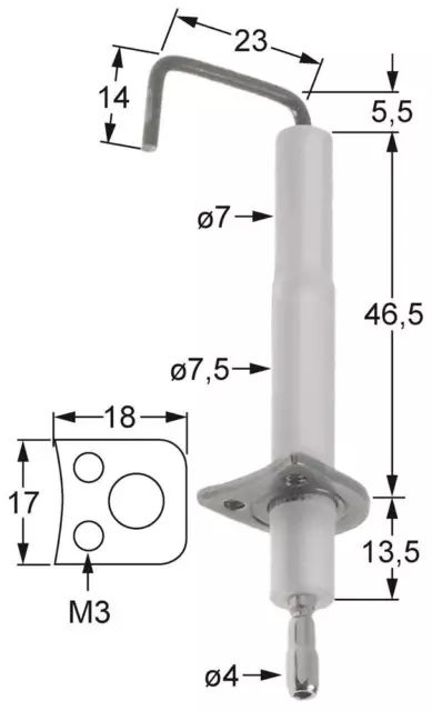 Rational Electrodo de Encendido para Vapores Combi CM101, CM201, CM102, CM61 L1