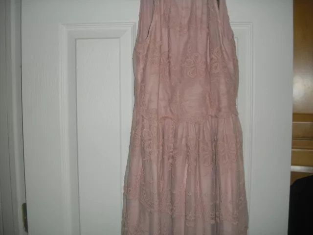 Nwt Women's Francesca Pink Lace Dress, Size S, Spaghetti Straps