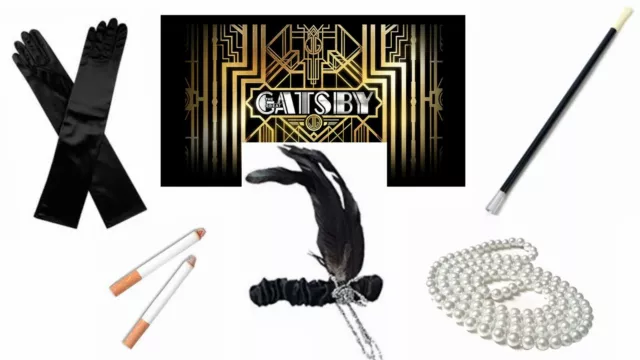 Great Gatsby 1920s Murder Mystery Charleston Flapper Fancy Dress Accessories Set