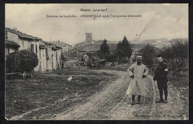 CPA War around Luneville - Athienville after the German occupation