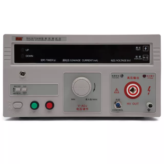 New 110V RK2672AM Withstand Hi-Pot 5KV AC 100VA Tester Withstand Voltage 0~99s