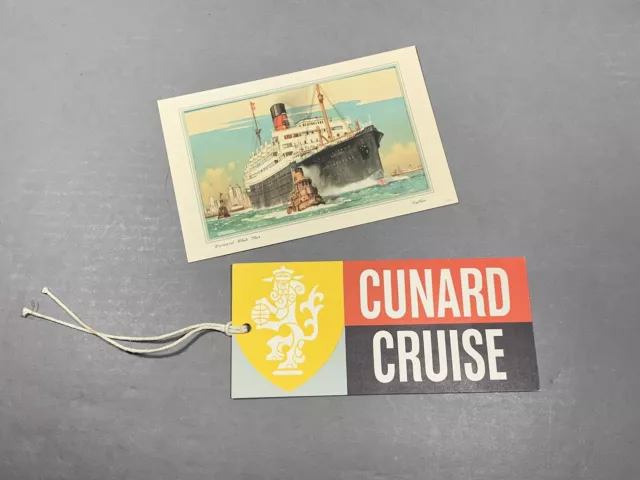 Cunard White Star R.M.S. "Scythia" Cruise Ship ABSTRACT OF LOG & Luggage Bag Tag