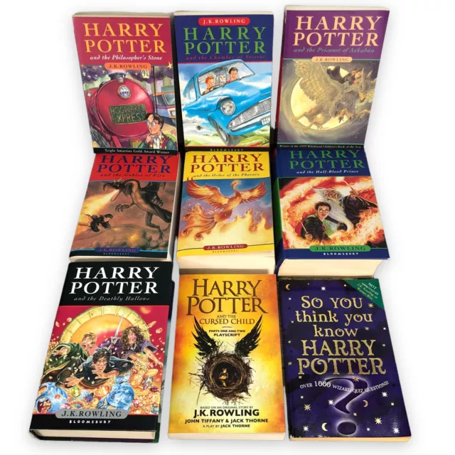 Harry Potter Book Set Includes 1-7 Cursed Child & Quiz Book JK Rowling