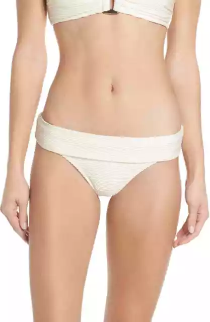 Heidi Klein L3139 Ivory Foldover Bikini Bottoms Women's Size L
