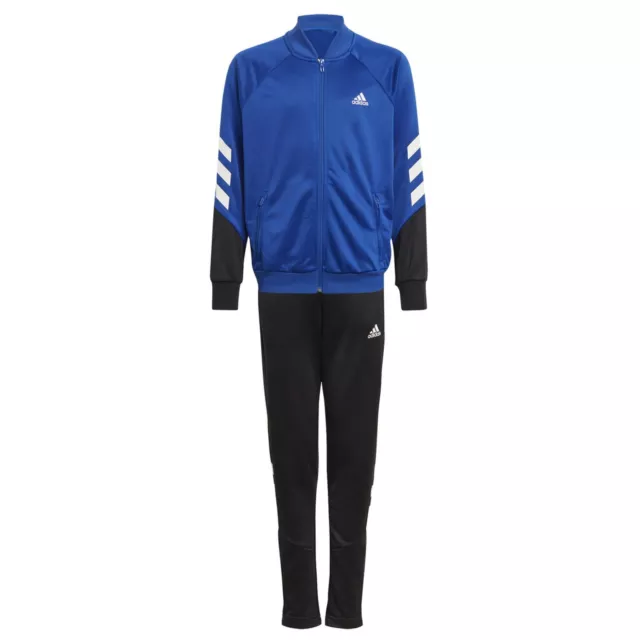 Jungen Adidas Tracksuit Top Unterteil Kinder Jacke Hose Trackhose Blau Schwarz