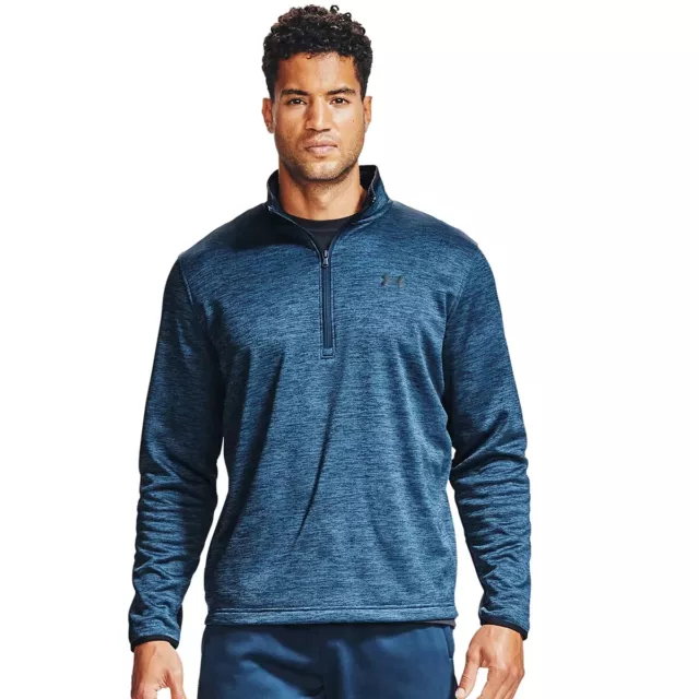 Men's UNDER ARMOUR Fleece 1/2 Zip Shirt Sz Small Academy Blue NWT ($55)