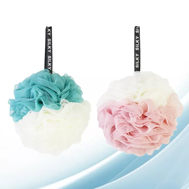 2pcs grande boule de douce boule de bain double couleur maille éponge