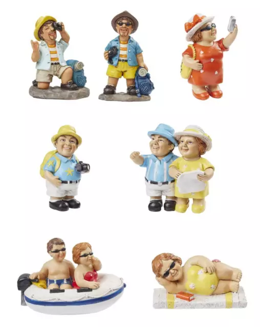 Dekofigur Tourist 7-8 cm, Miniatur Deko Reise Urlauber Geldgeschenk, Hobbyfun