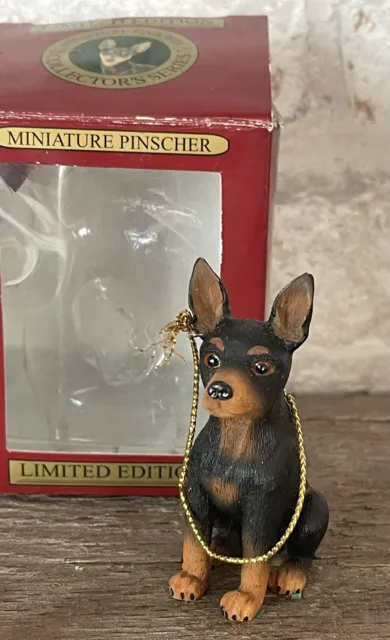 Doberman Pinscher Miniature Dog Ornament - Black & Tan Kitschy Fun Ornament 2