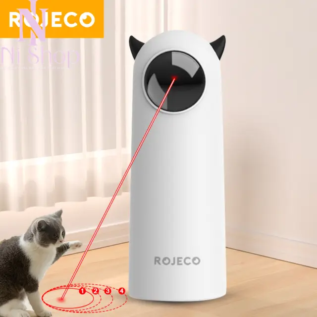 Automatic Interactive Laser Cat Toy Adjustable Random Patterns With 3 Play Modes