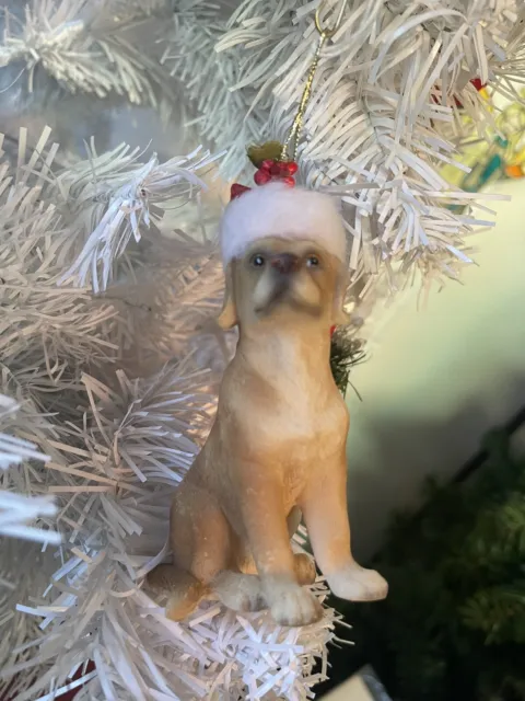 Cute Yellow Labrador Holiday Dog Ornament Sculpture
