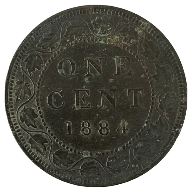 1884 Canada One 1 Cent Canadian Rare Coin Large Penny Queen Victoria Bronze KM#7