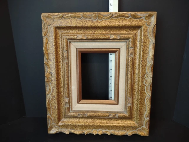 Vintage 16" x 14" Gold Color Carved Picture Frame