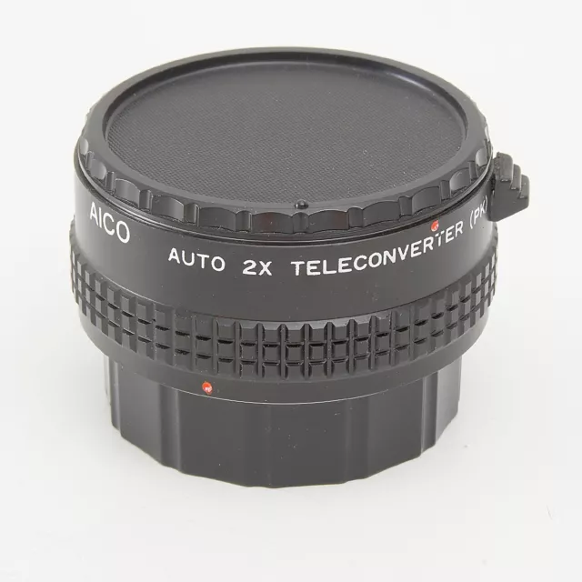 AICO AUTO 2X TELE CONVERTER FOR PENTAX PK + Lens  Caps  #55