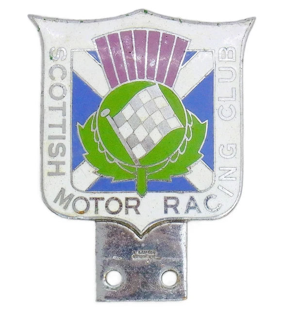 VINTAGE 1960'S SCOTTISH Motor Racing Club Car Badge Auto Emblem ...