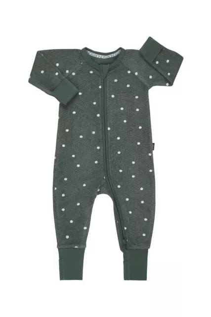 Bonds Baby Long Sleeve Zip Poodlette Wondersuit size 3 Colour Khaki White Dots