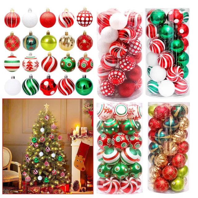 30 Weihnachtskugel Baumschmuck Kunststoff Christbaumkugeln Weihnachtsdeko Party