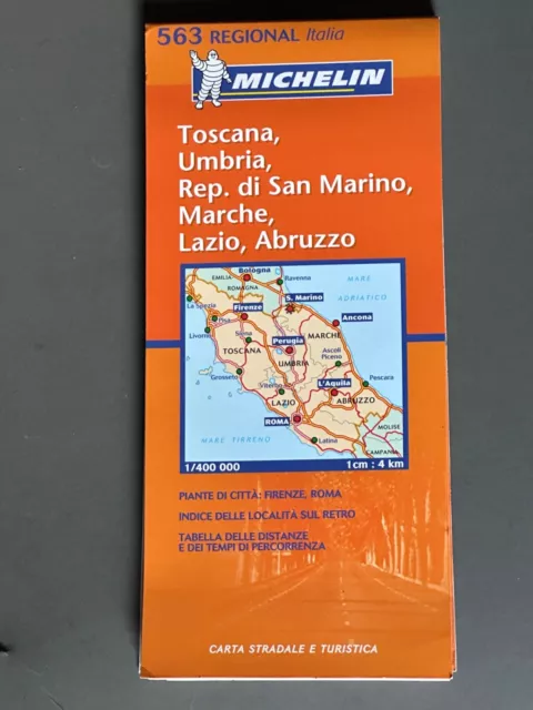 Michelin Map, 563,Regional, Toscana, Umbria, Italy