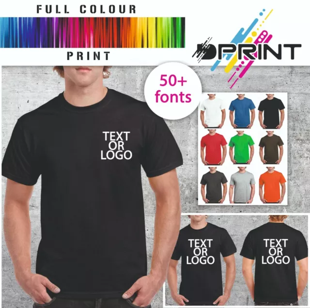 Custom Printed T Shirt Heavy Cotton Personalised Work Wear Business Brand Unisex