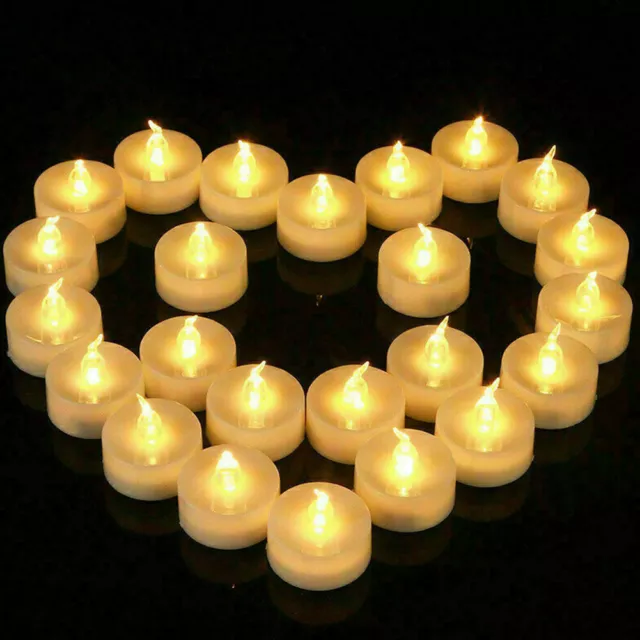 24pcs LED Tea Lights Battery Operated Flickering Flameless Votive Candles Decor