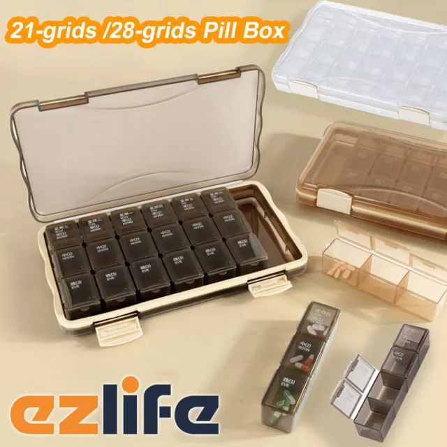 Organizer Storage Container Pill Box 7 Day Medicine Tablet Case Weekly Dispenser