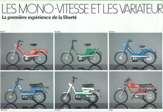 Brochure Peugeot Vélomoteurs Et Motos 1957 - Dépliant 6 Feuilles, Vieux Stock