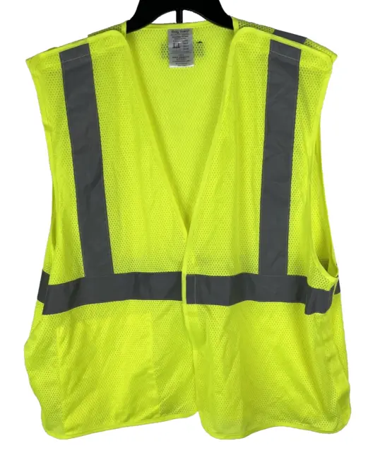 Body Guard Safety Gear Reflective Vest L/XL Type R Class 2 Lime Yellow HV215