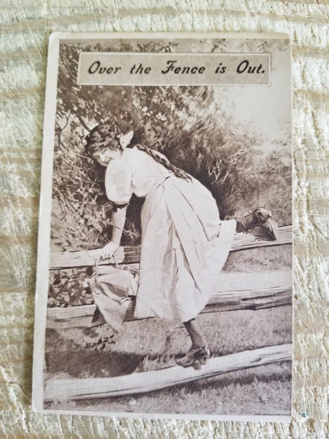 Over The Fence Is Out.vtg 1911 Postcard*P25