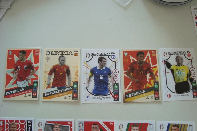 FUSSBALL EURO 2024 Match Attax All Stars 5 Sammelbilder Lidl Spanische