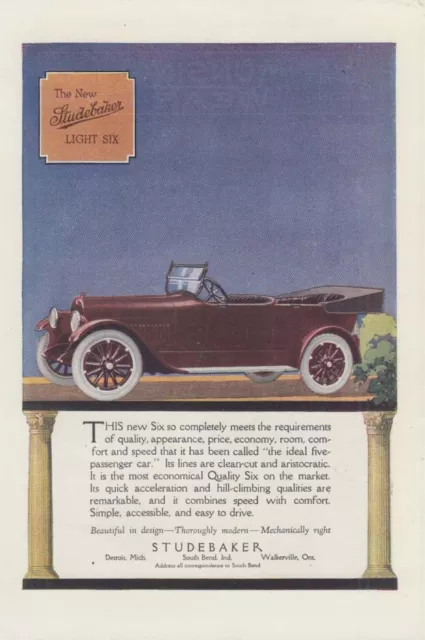 Completely meets the requirements Studebaker Light Six Touring ad 1918 ARR