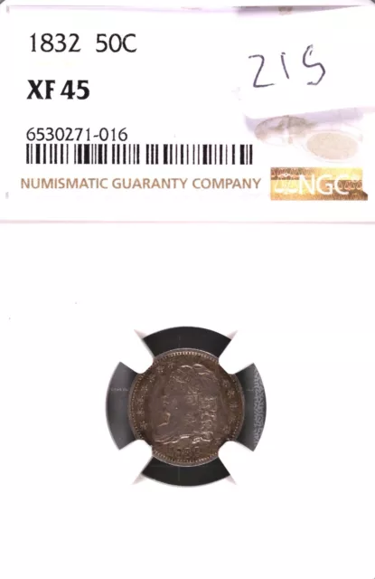 1832 Capped Bust Silver Half Dime NGC XF-45 #1-016