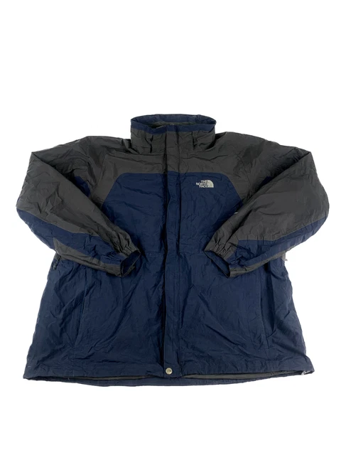 The North Face Mens Jacket Blue Black HyVent Full Zip Pockets Size XXL