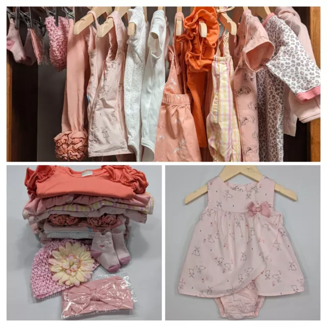 LOT BeautifuI Infant Baby Girl Clothes 6 months Tops Outfits Rompers BUNDLE