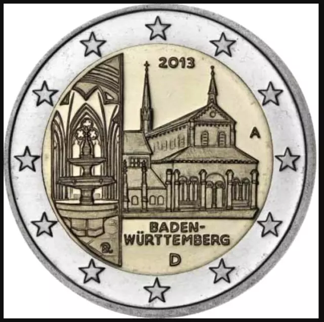 Moneda de Alemania 2€ 2013 UNC Abadía de Maulbronn en Baden-Wurttemberg eligió ADFG