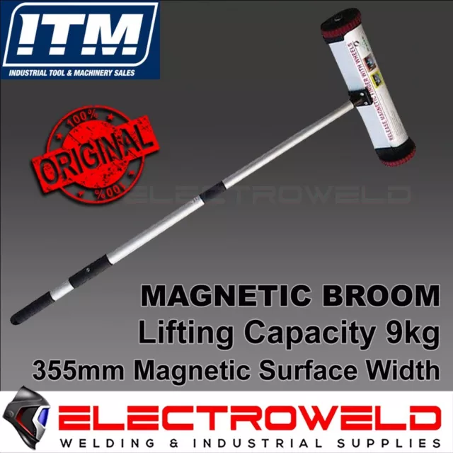 HOLEMAKER 15" Strong Magnetic Sweeper Broom Wheels, Metal Pick Up Magnet MB-15